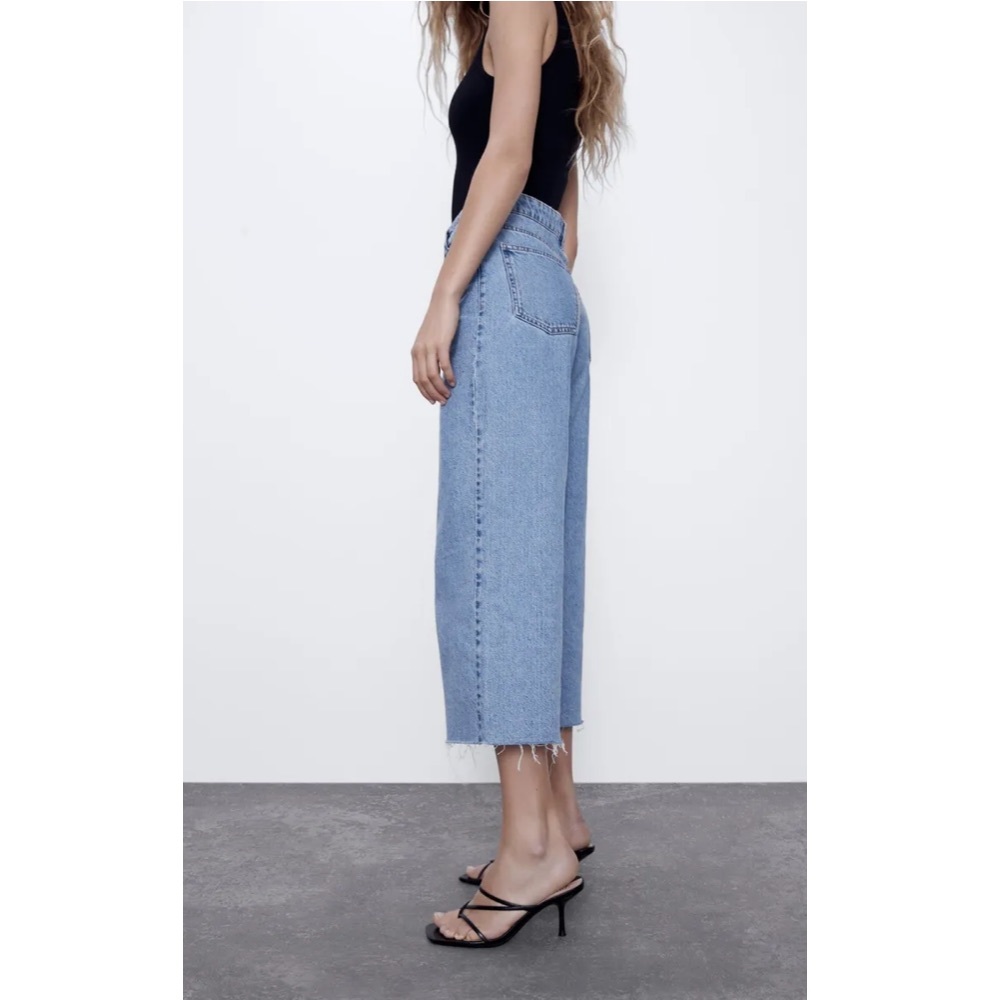 Zara Blue Wide-Leg Jeans - Picture 3 of 11